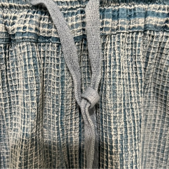 Dra Los Angeles Blue Waffle Wide-Leg Pants Drawstring - Picture 4 of 7